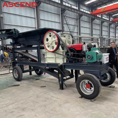 PE 600x900 Mineral Jaw Mobile Crusher Medium Gold Mining Machinery Equipment 100-120tph Capacity