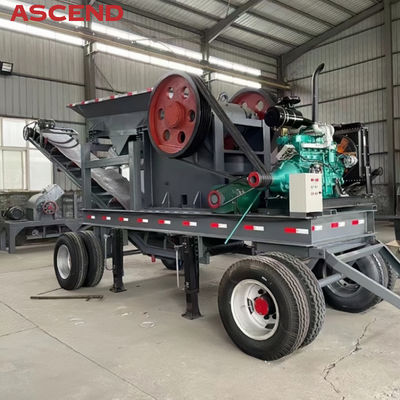 PE 600x900 Mineral Jaw Mobile Crusher Medium Gold Mining Machinery Equipment 100-120tph Capacity