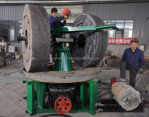 11200 Small Scale Rock Gold Grinding  Milling Machine Wet Pan Mill In Gold Processing Line