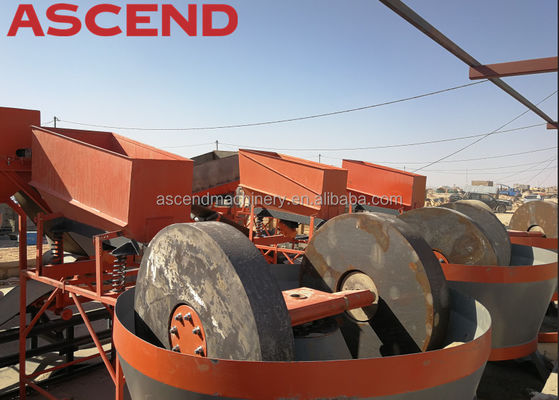 11200 Small Scale Rock Gold Grinding  Milling Machine Wet Pan Mill In Gold Processing Line