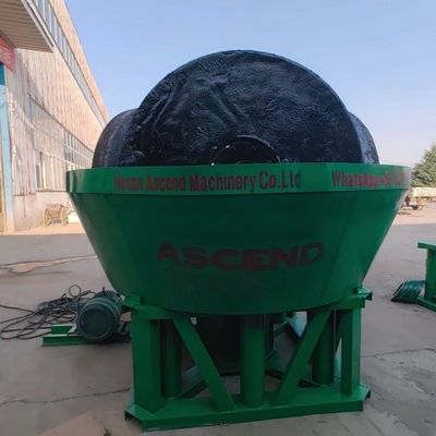 Cast Steel Three Rollers Water Wet Pan Mill 1200 Model 1tph Capacity For Gold Silver Ore Powder Making In Sudan Tanzania
