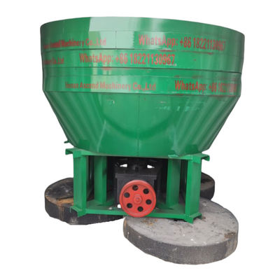 Three Rollers Wet Pan Mill Gold Silver Ore Grinding Machine 1200 Model With 1tph Capacity Final Product Size 0.1-0.178mm