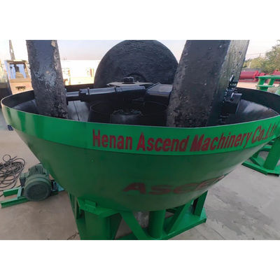 Three Rollers Wet Pan Mill Gold Silver Ore Grinding Machine 1200 Model With 1tph Capacity Final Product Size 0.1-0.178mm